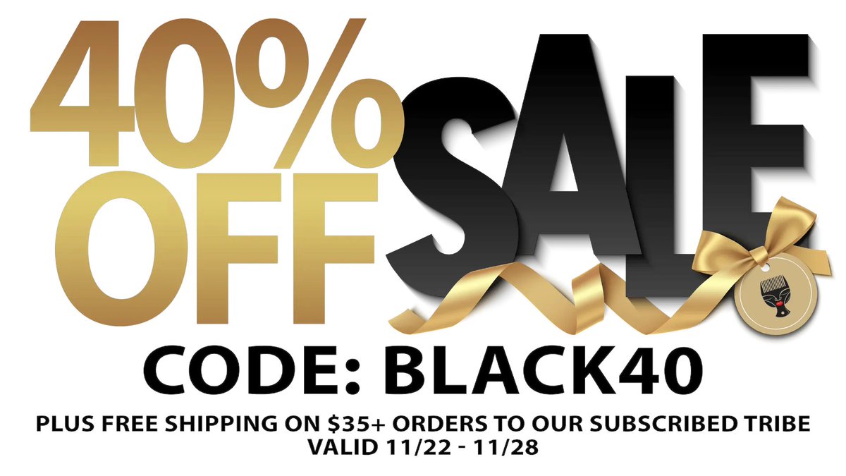 BantuCoils's tweet photo. Black Friday Early Access! Bounce. Curl. 💧Moisture. 🌕Shine. Your curls need it? We got it! Starting tomorrow, shop the 40% OFF sale with code BLACK40 (discount at checkout) and because y'all are the best, you also get FREE SHIPPING 🚚 with orders over $35. https://t.co/GO35UgJMuD