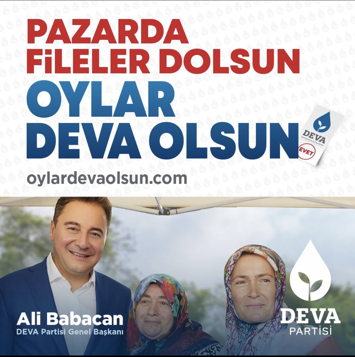 #OylarDEVAOlsun Ali Babacan: “İktidarın elinde seçimden sonra yapacaklarıyla ilgili bir program gördünüz mü? Sıfır.

DEVA Partisi olarak bunları hazırlıyoruz 5 yılın planlamasını bugünden yapıyoruz.”