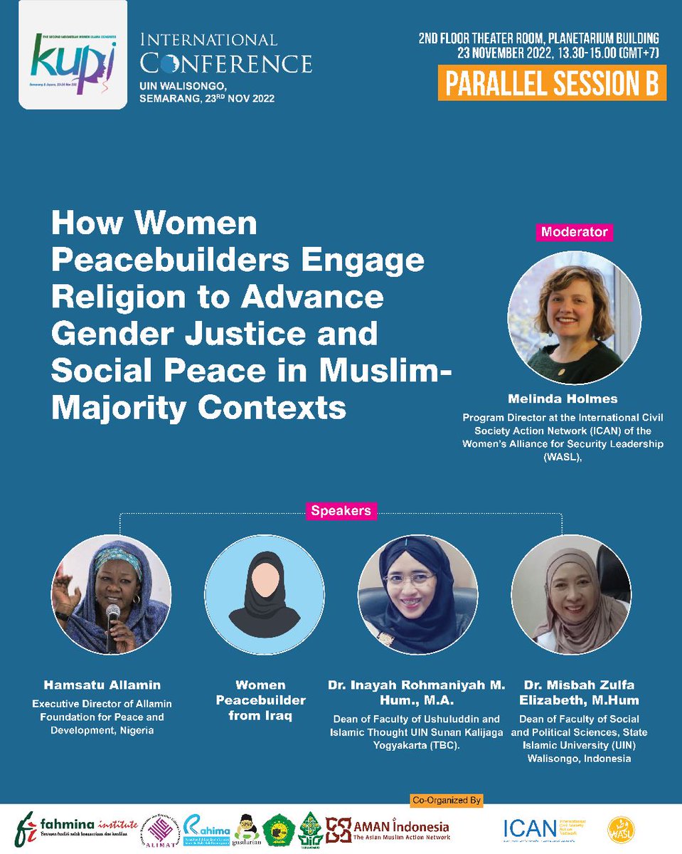 whatthewomensay's tweet photo. ICAN's @meliofmaine is in Semarang, #Indonesia for the 2nd @indonesia_kupi conference. ICAN is hosting a panel with speakers including #WASL member @hazalamin (@Allaminforpeace) on the Int'l Conference Day led by @AMAN_Indonesia. Stay tuned for post-event highlights... #KUPI-2 https://t.co/nZmkM61Zj9