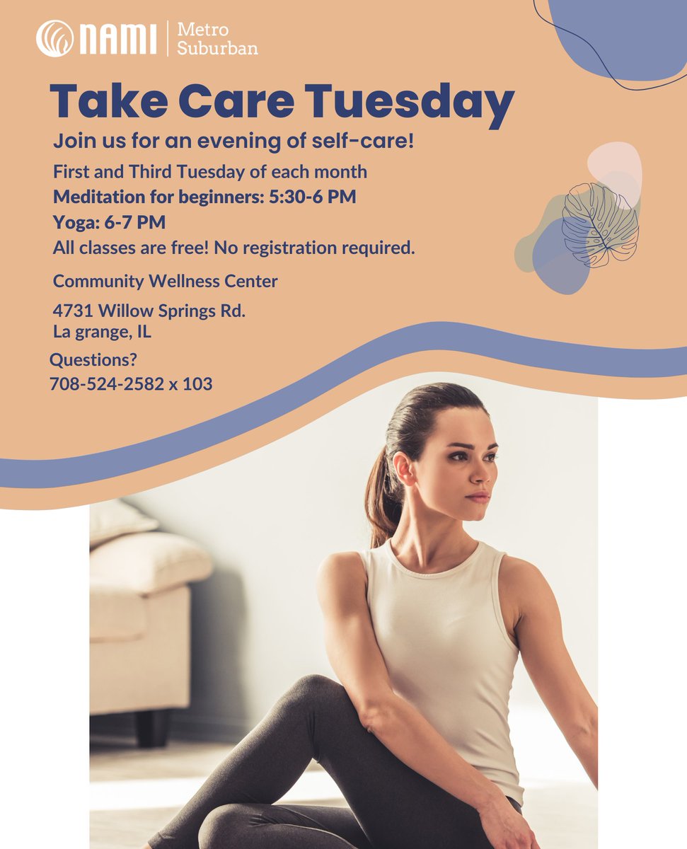 namimetsub's tweet image. Join us for FREE meditation and yoga at the Community Wellness Center! The next class will be held on Tuesday, December 6th starting at 5:30 P.M. All are welcome!

#YogaClasses #MeditationClasses