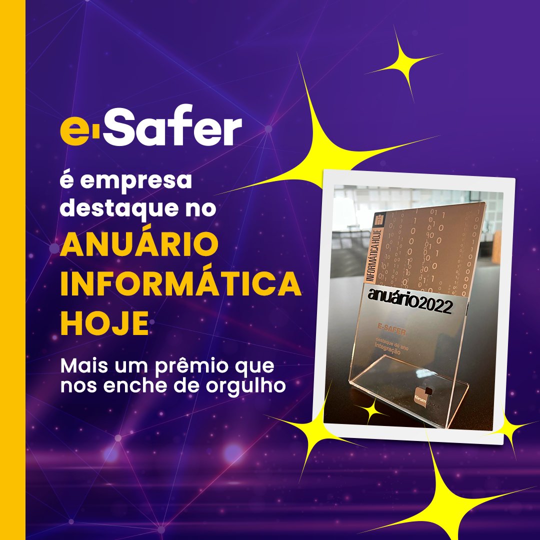 esaferdigital's tweet photo. A E-Safer recebeu o prêmio como destaque no Anuário Informática Hoje, uma premiação que analisa o desempenho econômico das empresas de T.I.

Dedicamos este reconhecimento a todos que confiam no nosso trabalho. Parabéns a todo time E-Safer!

#AnuarioInformaticaHoje #Esafer https://t.co/c7N04DdwGY