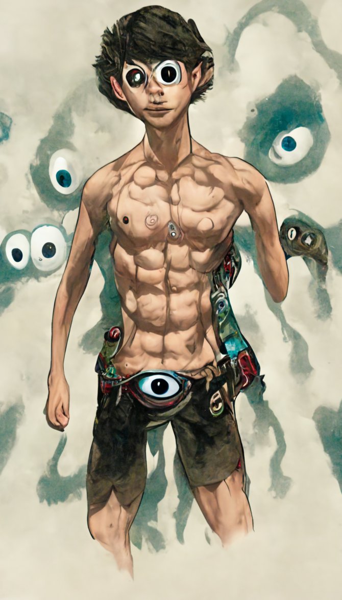 AutoLifehacker's tweet image. If you see him you&apos;re probably already dead, so consider blindness if you travel in deep quantum time circles

Prompt: &quot;Cross-dimensional demon boy&quot; #TheBeltIsWatchingYou #MidJourney #AI #AIArt #GenerativeArt