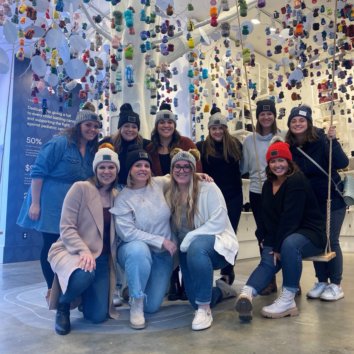 LOTHinc's tweet photo. Last week, the LOTH Columbus design team went on an outing to @tenspacebrand for a "build your own beanie" event from @LoveYourMelon! We love all your hat designs, ladies!

#teamLOTH #GrandviewWorkStudio #design #officedesign https://t.co/rODF7EwjOa