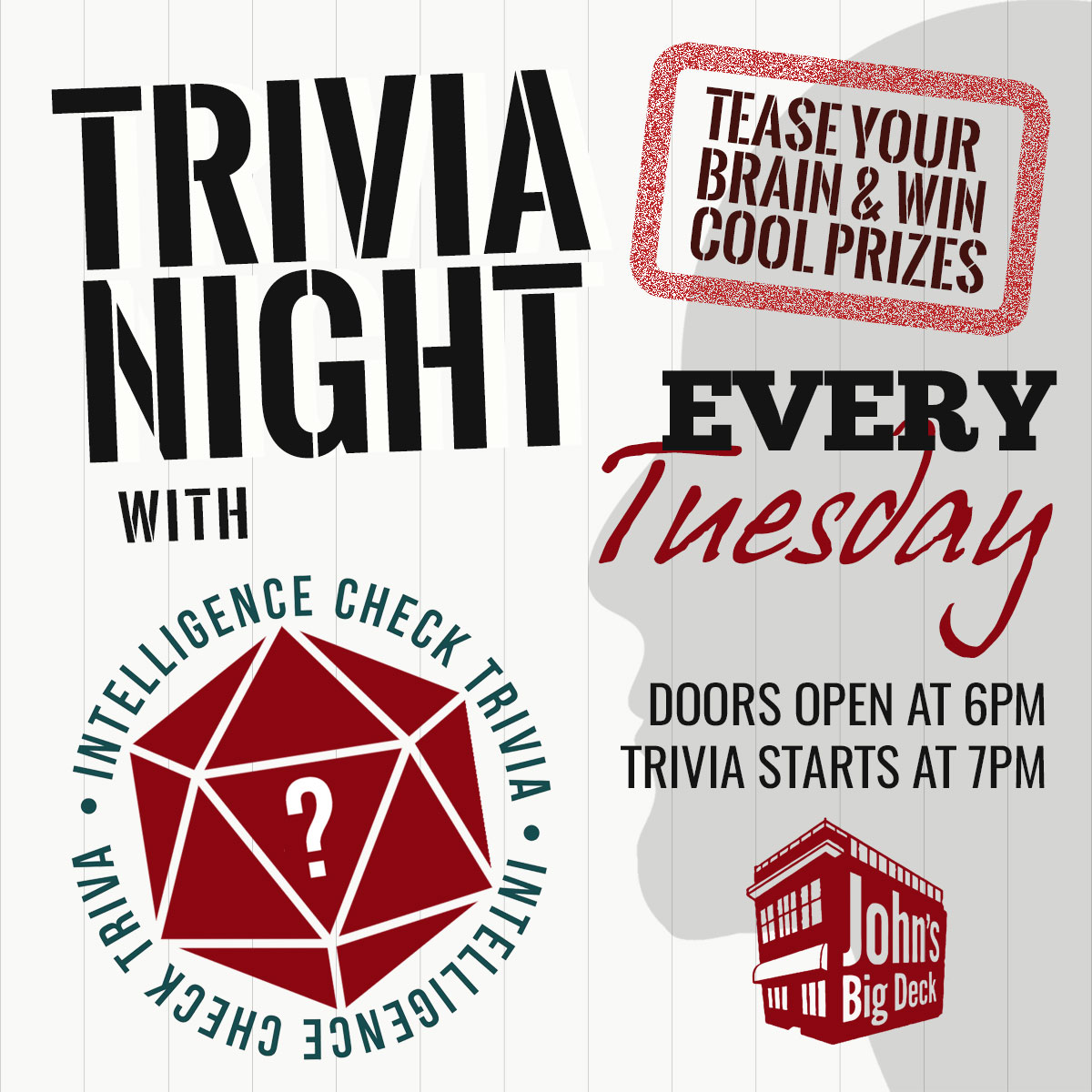 ..that first drink after work 🙌 Trivia Night with Intelligence Check Trivia