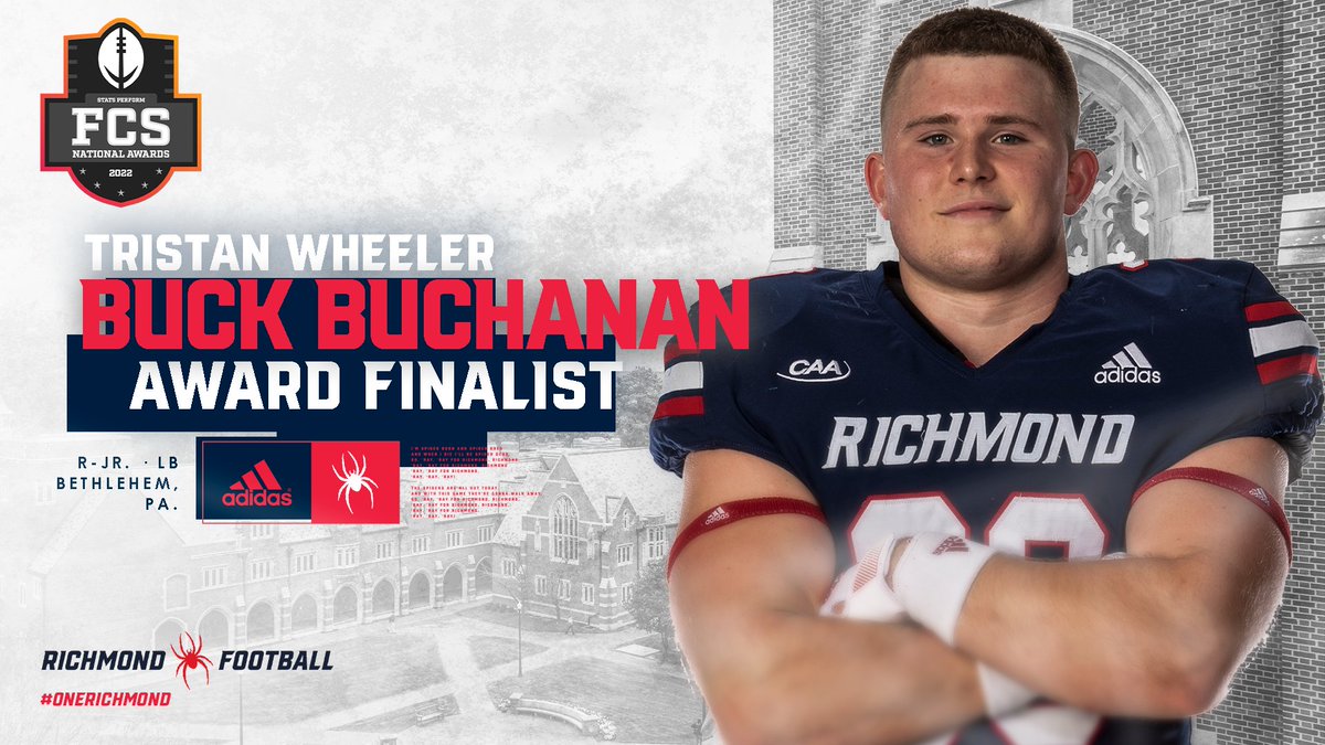 Congrats to @TWheels24 on being named one of 30 finalists for the Buck Buchanan Award, presented yearly to the national defensive player of the year in FCS❗ 🔗 spides.us/3V0thLm #OneRichmond