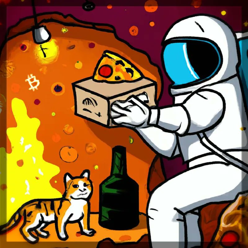 Artwork title: Bitcoin Pizza Party for Two👩‍🚀🐱 🍕🍊💊🥳🎉
by Artist: CountBitcoin <a href="/CountBitcoin/">Unit of a Count</a>
was just listed for sale on Raretoshi for 0.00100 BTC
ipfs.io/ipfs/QmUA3xyvZ…
raretoshi.com/a/bitcoin-pizz…

#NFTs, #bitcoinart, #nftart, #Bitcoin, #BTC