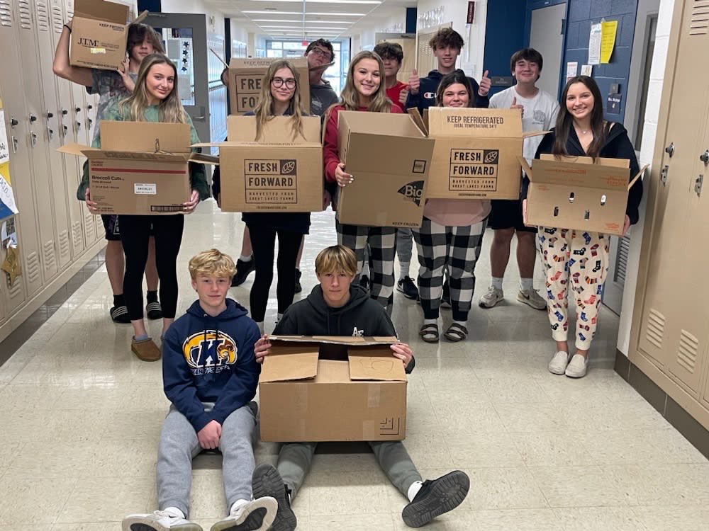 Thanksgiving service project Year 8 completed ✅! My students KILLED it today, making six item Thanksgiving dinners for 8 families in our community. Special thanks to the guidance department for delivering the meals and to the OFHS staff for donating the money for the groceries.