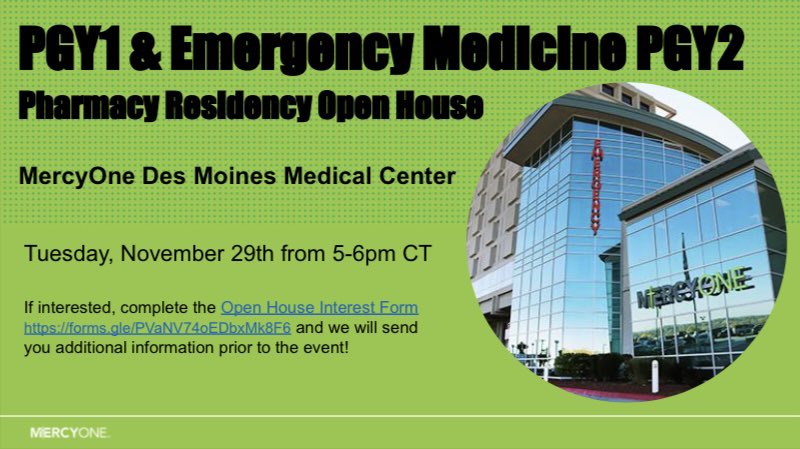 Interested in pursuing an EM PGY2? Come visit with us next Tuesday! We’ll also be at #ASHP22 Showcase (booth 4501) and PPS (booth 7448).