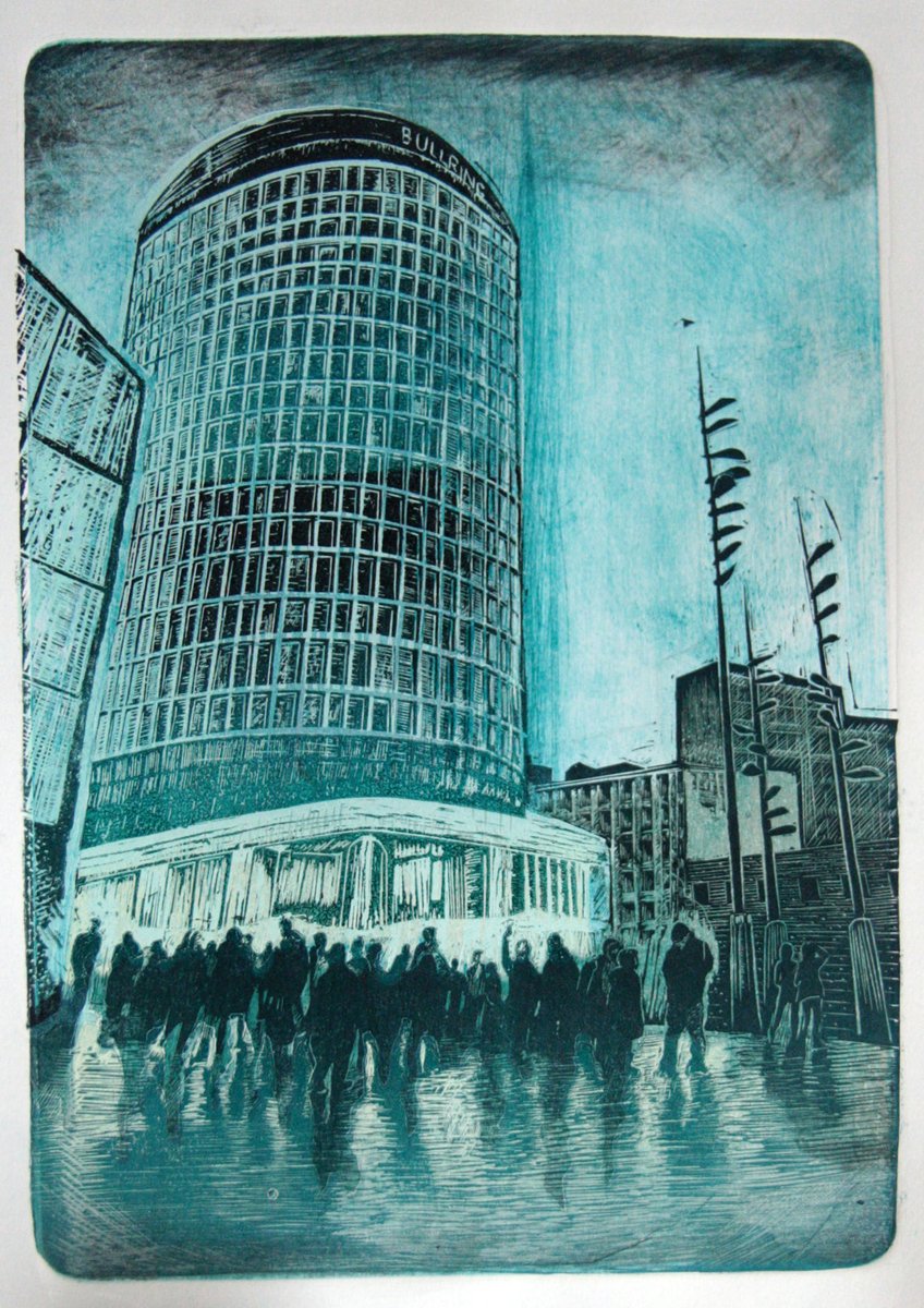 Mike_Printmaker's tweet photo. 2nd print in my series (can anyone see where I'm going with this) The Rotunda with some pics from the time I made the print. https://t.co/9HgolIADeT
