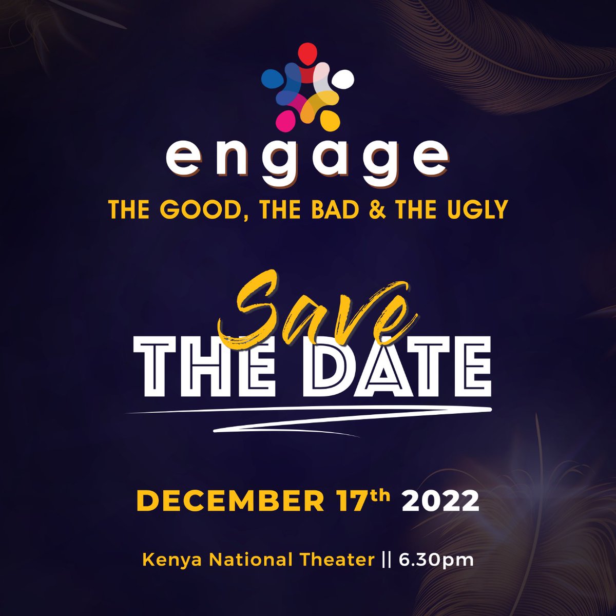 AgathaJuma's tweet photo. Not only is this the title of a 1966 Clint Eastwood film but it captures the mix and essence of the life experiences that many of us have had
On #December 17th, 2022, 5 outstanding #storytellers grace the Engage stage to open up about #TheGoodTheBadAndTheUgly
 #SaveTheDate https://t.co/zlcpL7TAhZ