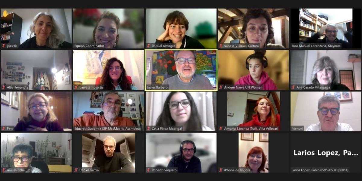 Con lxs enlaces de nuestras Asambleas Sectoriales y con <a href="/EstherCCMadrid/">Esther Rodríguez</a> y <a href="/jbeirak/">Jazmín Beirak Ulanosky</a>, trabajando el programa electoral de <a href="/MasMadrid__/">Más Madrid</a>, para conseguir -siguiendo nuestros ejes- una región y unos municipios más feministas, más verdes y con más justicia social!

Con cabeza y corazón!