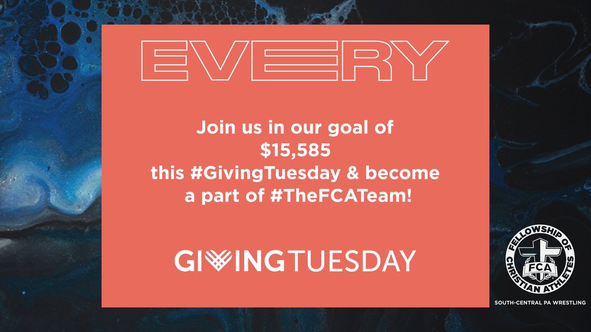 Next week is Giving Tuesday! Our remaining Year-End goal is $15,585. Will you help us finish strong so that we can engage EVERY coach and wrestler with the gospel? 
 
You can give leading up to or on the day of Giving Tuesday at this link: my.fca.org/benswarr