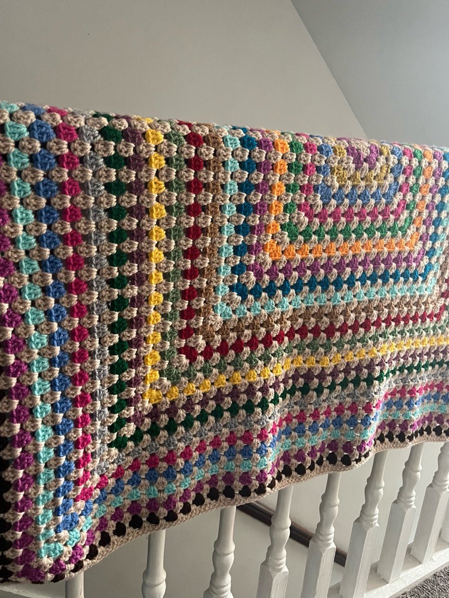 Bespoke Crochet Rainbow Handmade Granny Square Blanket #rainbow #beige #striped #crochet #bohemianeclectic #womaninbizhour #warm #magic #shopindie #crochetblanket #crochetrainbow #afghan etsy.me/3V15gDJ