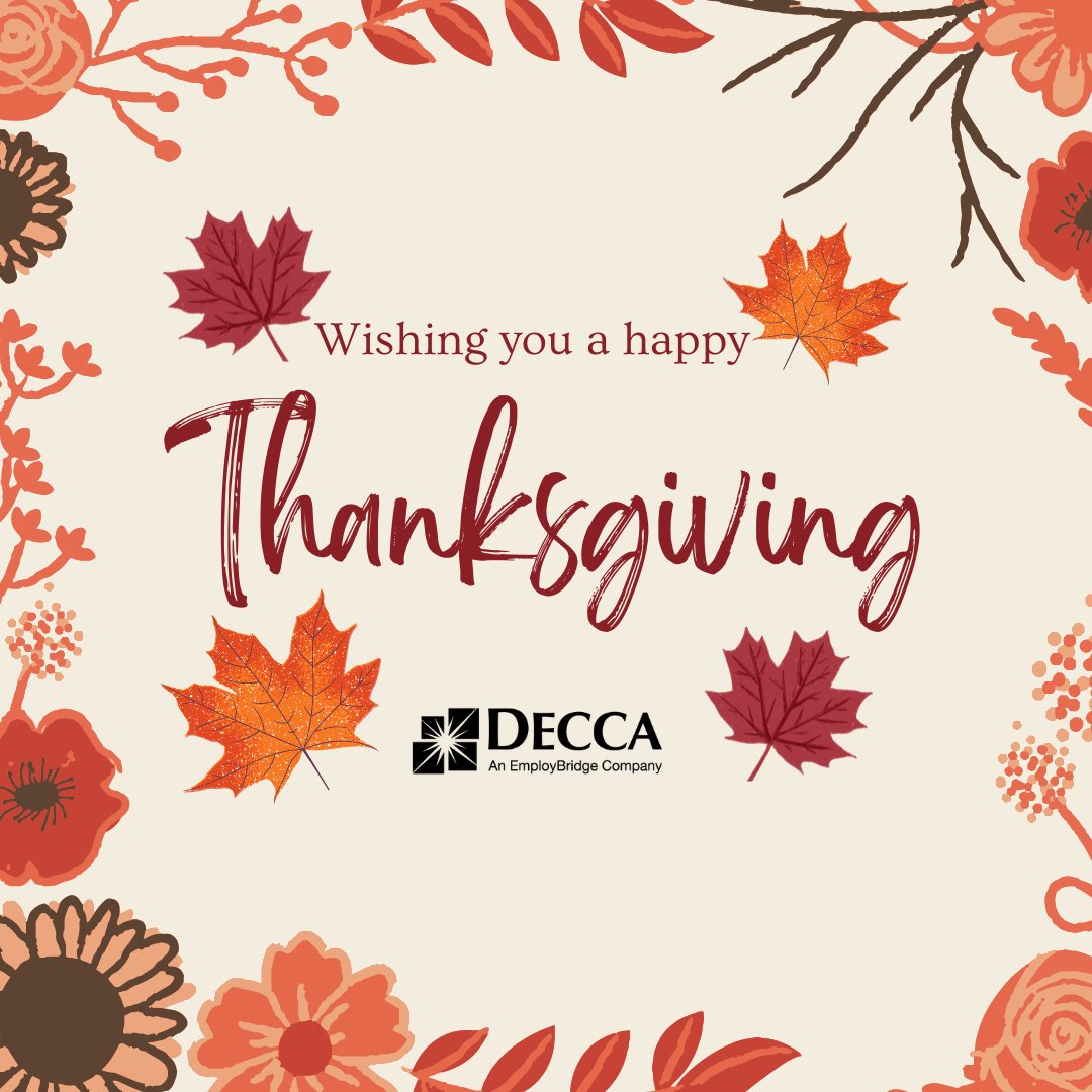 DeccaEnergy's tweet photo. At Decca, we’re thankful for your continued partnership. We wish you a wonderful, restful Thanksgiving with your loved ones. #thanksgiving2022 https://t.co/H1gzguC3ix