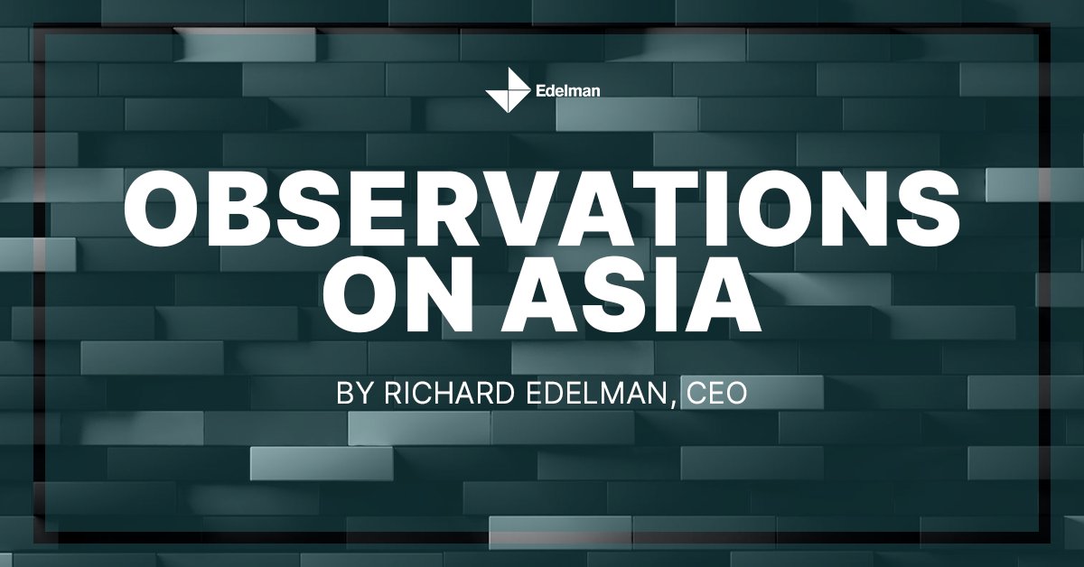 I have been in the APAC region for the past week, in Singapore to see the team and attend the Bloomberg New Economy Forum then in Tokyo to see our office and our clients. Here are a few observations: edl.mn/3i41QBE