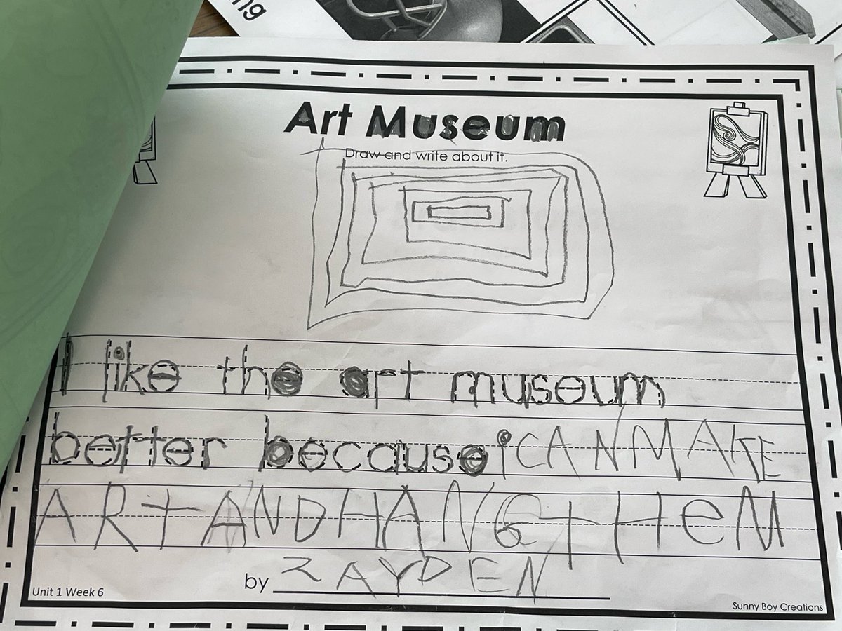 riotinthisheart's tweet photo. SS in K researched art and history museum’s and wrote about which kind of museum is better for their myView PBI! @BCPS_ELA #bcpsmyView https://t.co/d0pO8GpBbY