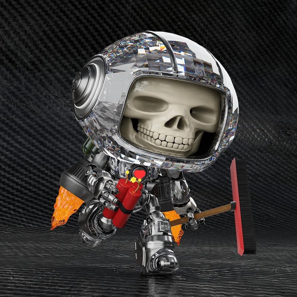 mdot1000_'s tweet photo. ☝️I just joined @BeepBoopBotz!!! Got this #Diamond #BattleBase with a #skull face, #broom, #tnt & a #jetpack!!!🤖💀🧹🧨🚀
#BeepBoopBotz #LetsGoToTheMoon 🌖 https://t.co/CzmAVh96Lz