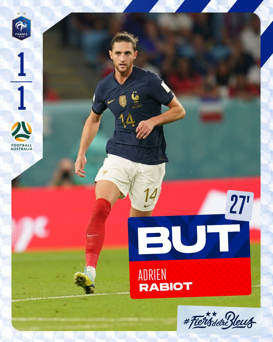 Réaction des Bleus ! ⚽️🔥
Le but d'Adrien Rabiot sur une tête rageuse !! 

🇫🇷1-1🇦🇺 | #FRAAUS | #FiersdetreBleus