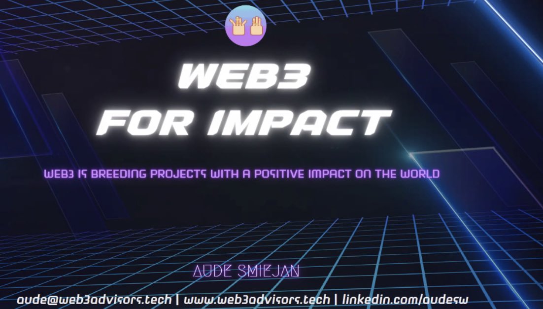 cryptobadies's tweet photo. Yayy! Web 3 for impact! @aude_sw showed us the most impactful projects in Web3! 💜 https://t.co/jTNQuoqNM9