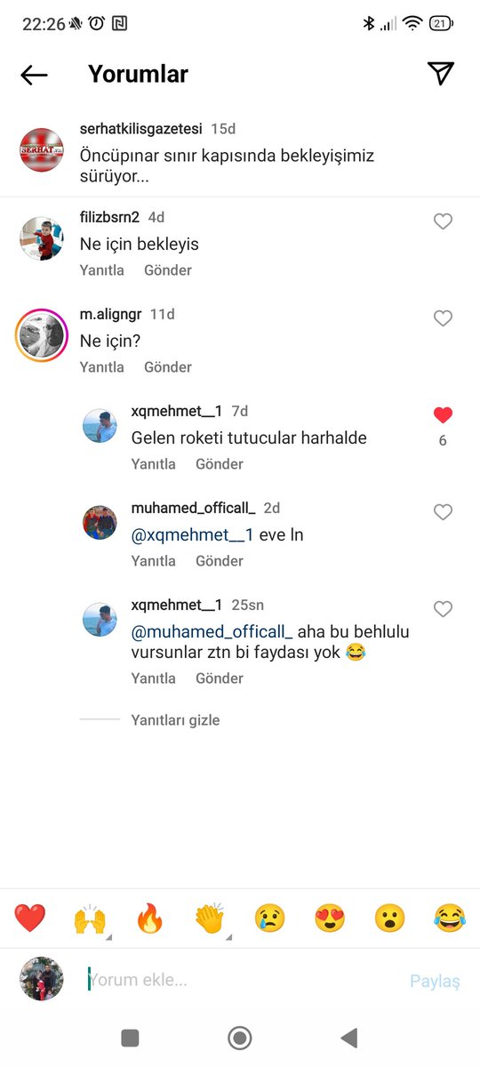 Kilis'te sıradan bir gün. Füzeler ve espiriler havada uçuşuyordu