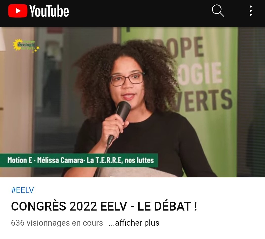 Lydieraer's tweet photo. Samedi, votez pour @CAMARAMlissa2 pour "porter l'intersectionnalité au coeur de nos luttes écolos".
#CongrèsEELV #MotionE #TERRE https://t.co/JuaLePctuR
