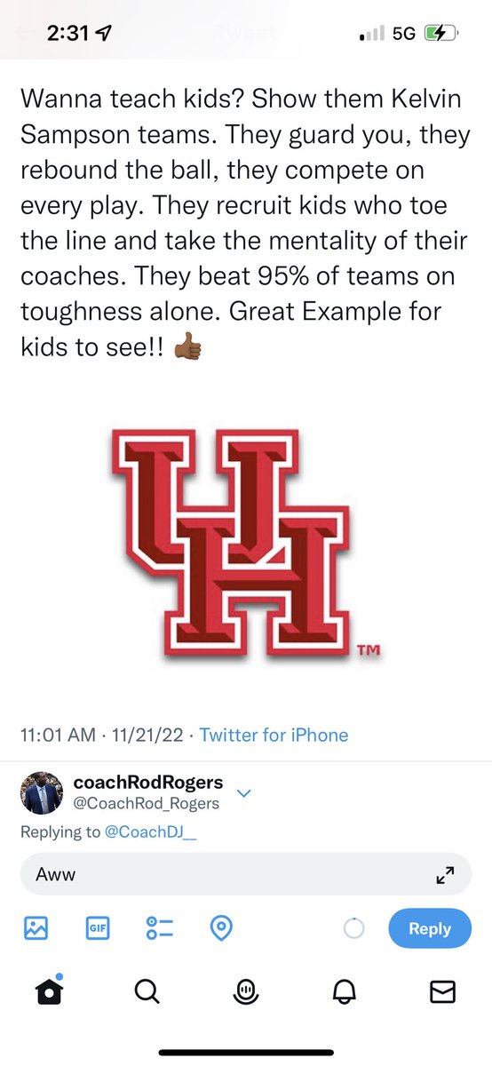 CoachRod_Rogers's tweet image. They definitely do the #Num2 team in #CollegeHoops Univ of #Houston 🏀💯🔥🔥🔥🔥🔥🔥