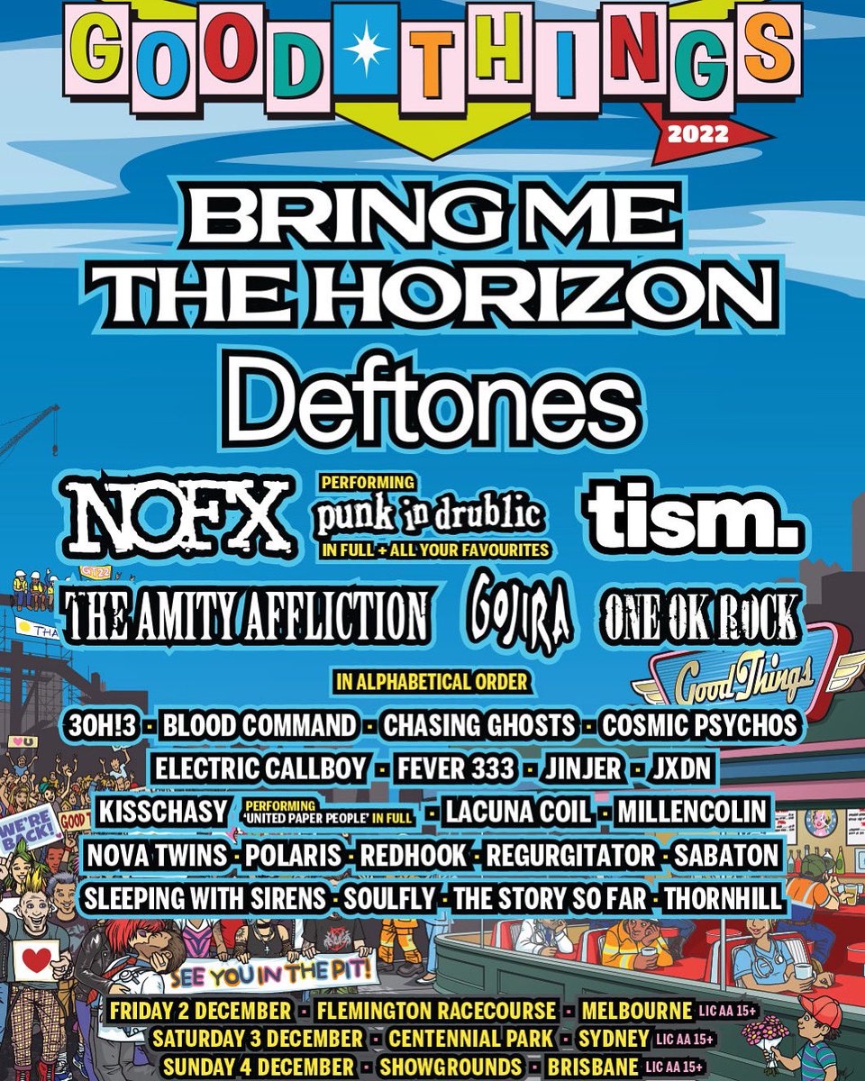 Australia! 🇦🇺I’ll see you next week playing Dec 2,3 +4th with <a href="/NOFXband/">NOFX</a> at <a href="/GoodThingsFest/">Good Things Festival</a> ! Whos’s gonna be there? 
Also- Since shipping is so costly — If anyone wants my solo album Under Glass lmk, I’ll bring some 😎