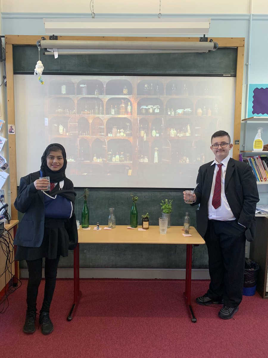 StarrsHistory's tweet photo. Welcome to Miss Starrs’ apothecary 🧪 S3 are exploring medieval medicine and today got the chance to create their own remedies to some nasty medieval diseases @strochsec_dde @St_Rochs https://t.co/KfjJHAjoIy