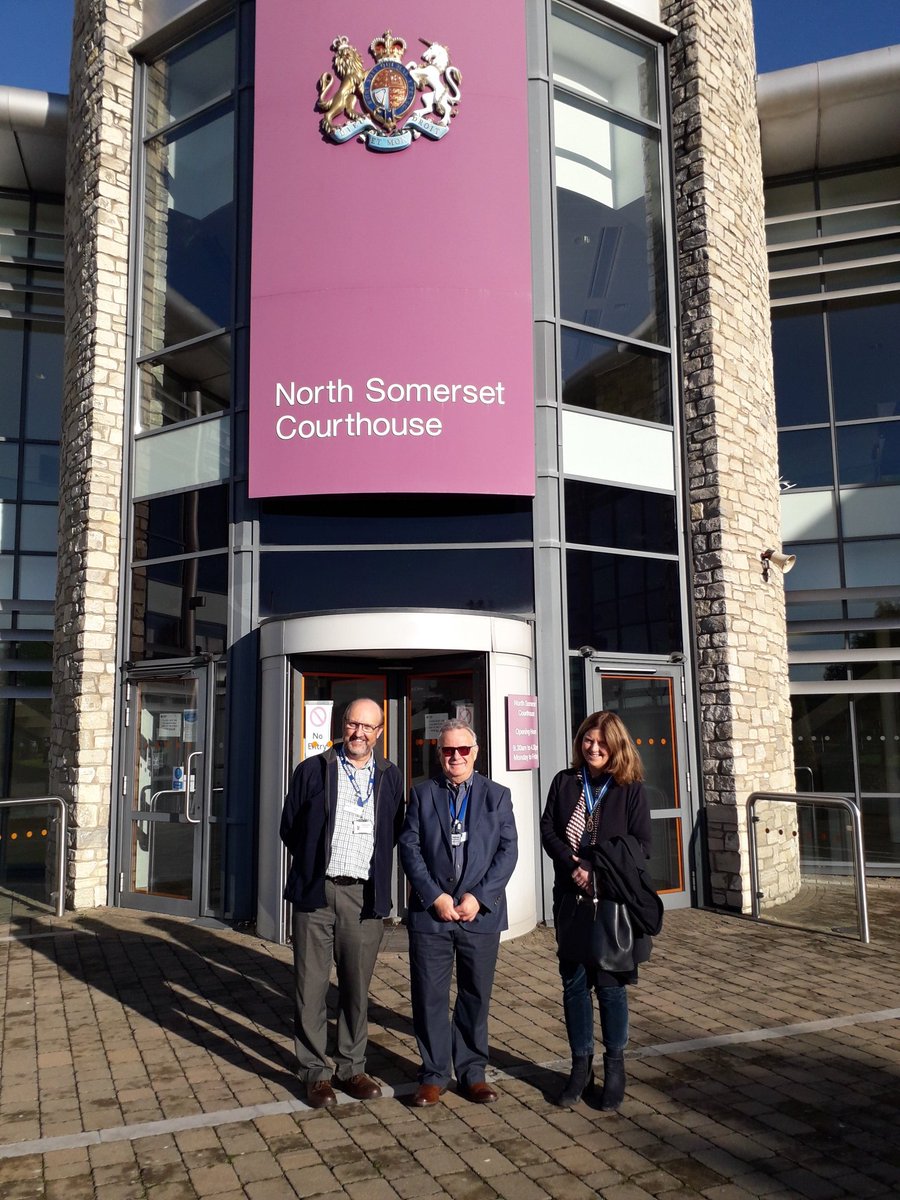 NSCChaplaincy's tweet photo. N S Court Chaplaincy was honoured today by a visit from Jennifer Duke, High Sheriff of Somerset (right of pic 1 &amp; 2) Jennifer was welcomed by Court Staff and spent much time observing the Chaplains at work.@AliCameron3 @revpowen @QuakerBazee @somersetsherif1 https://t.co/KDA4sVk2ri