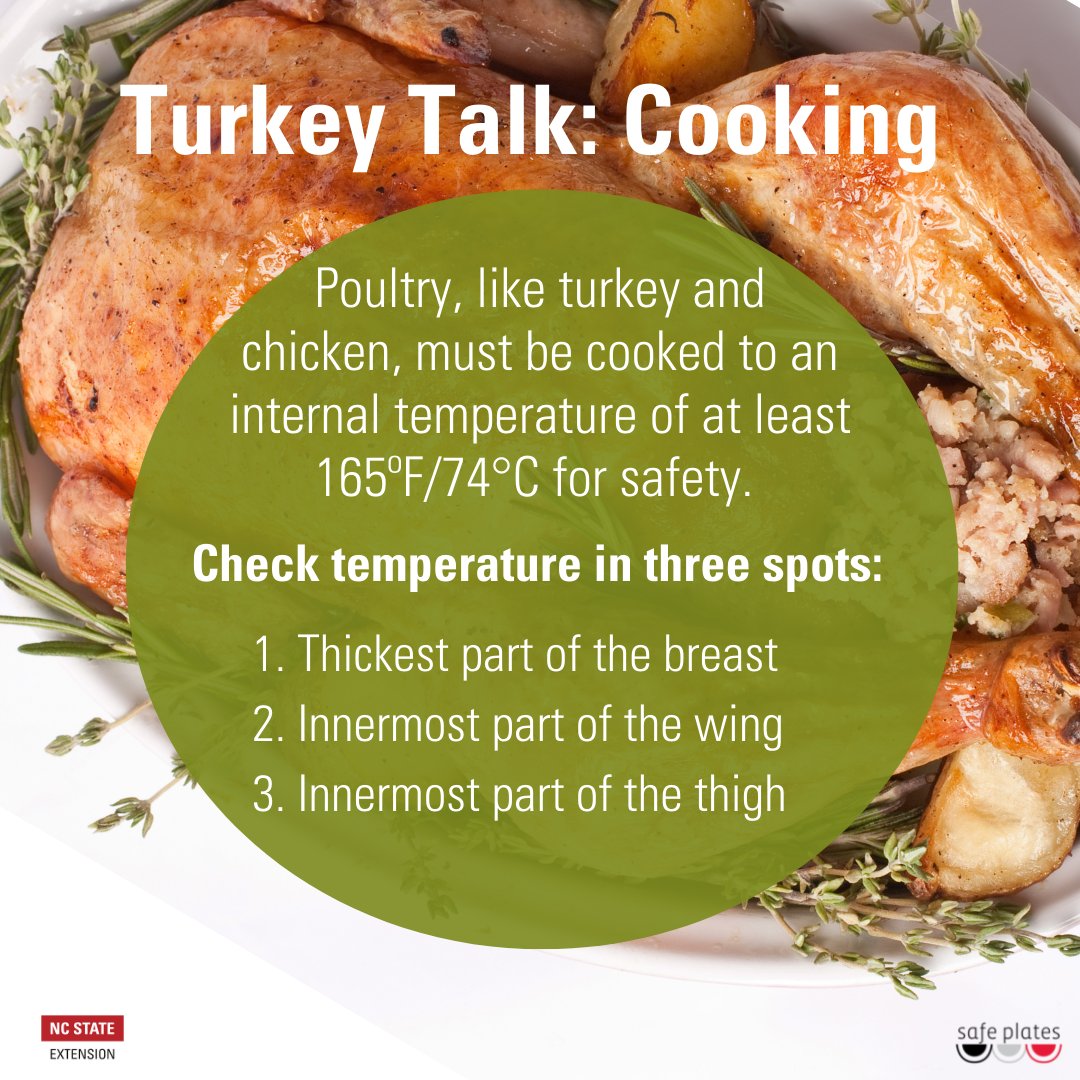 SafePlatesFSIC's tweet image. Check to see if your turkey is cooked in multiple spots. #Turkey #Thanksgiving #FoodSafety