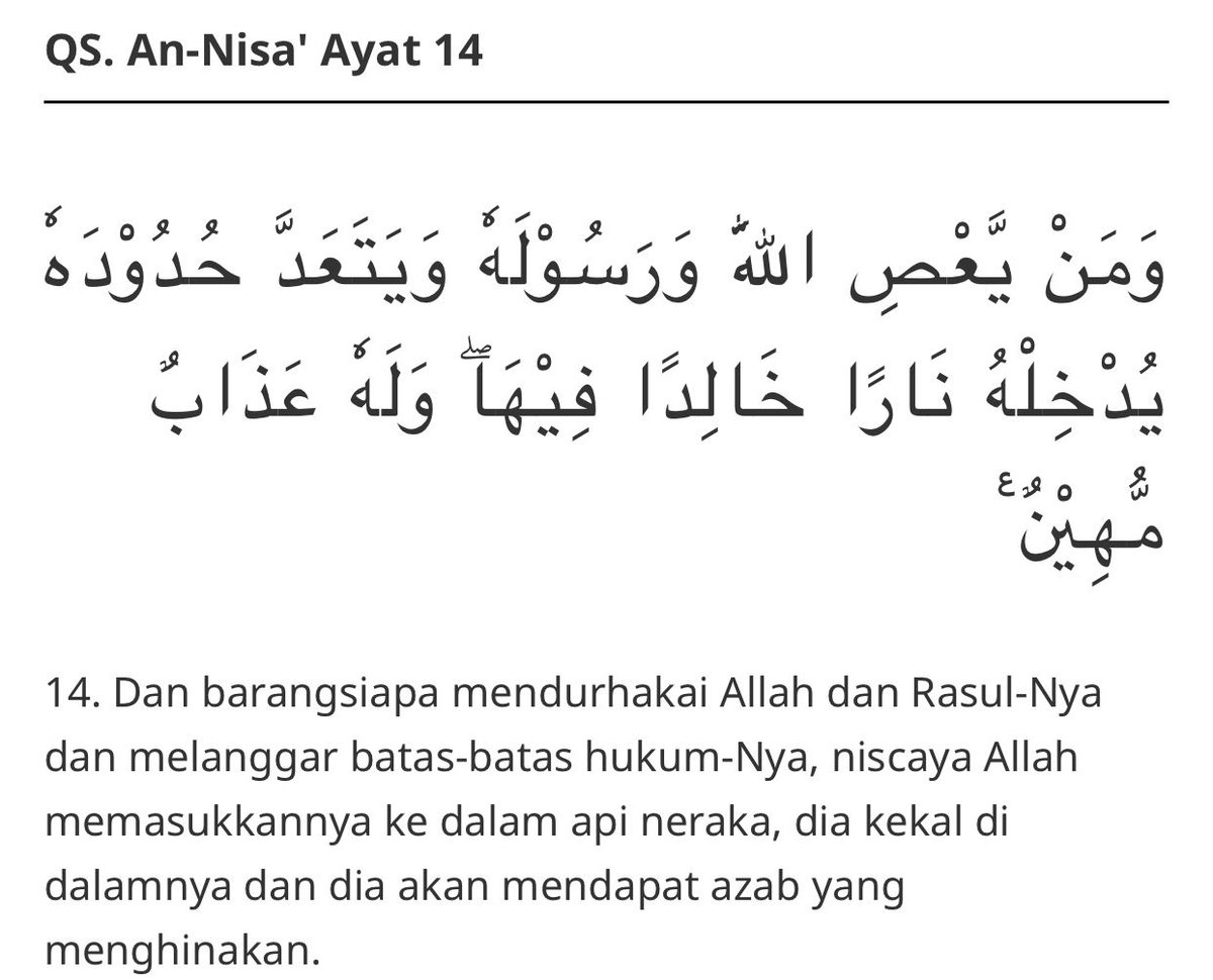 rusliammade's tweet photo. Assalamu Alaikum 
Warahmatullahi Wabarakatuh

Balasan yang mereka terima setimpal dengan tindakan mereka melecehkan ketentuan Allah dan meremehkan orang-orang yang mereka halangi hak-haknya. Semoga kita dijauhkan dari segala perbuatan tercelah, Aamiin... https://t.co/quCPWogtJu