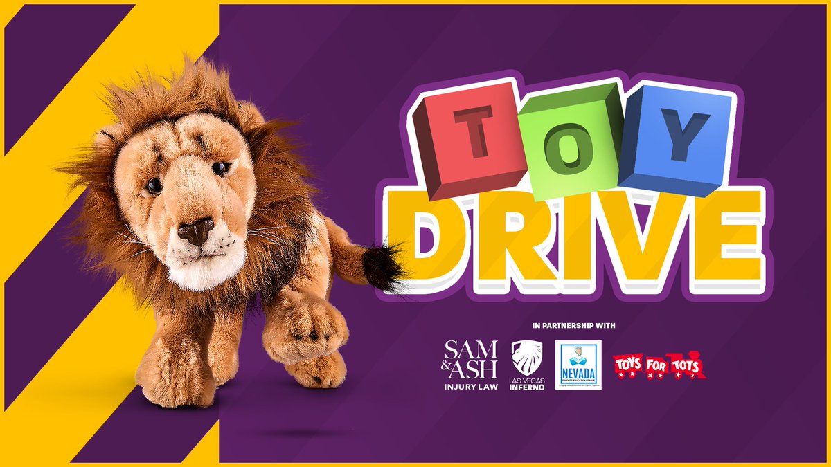 InfernoCulture's tweet photo. We are excited to announce we are teaming up with @samandashlaw to help with the @HSKnights Lucky Launch @ToysForTotsLV Toy Drive!! 

Alongside with @LeagueNevada we'll be collecting toys for Toys For Tots!💛 

Donate Here: 🧸https://t.co/mvsAF4p1b3 https://t.co/dw5UBbyC0U