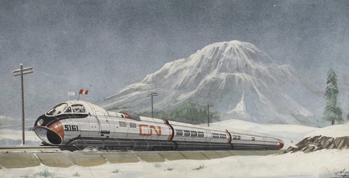 philzink's tweet photo. JOE 90 

The doomed Canadian Monorail train from BREAKOUT and another beautiful piece of concept art from Mike Trim👌
#joe90 #gerryanderson #breakout #MikeTrim #conceptart https://t.co/J4MfjzLxNG