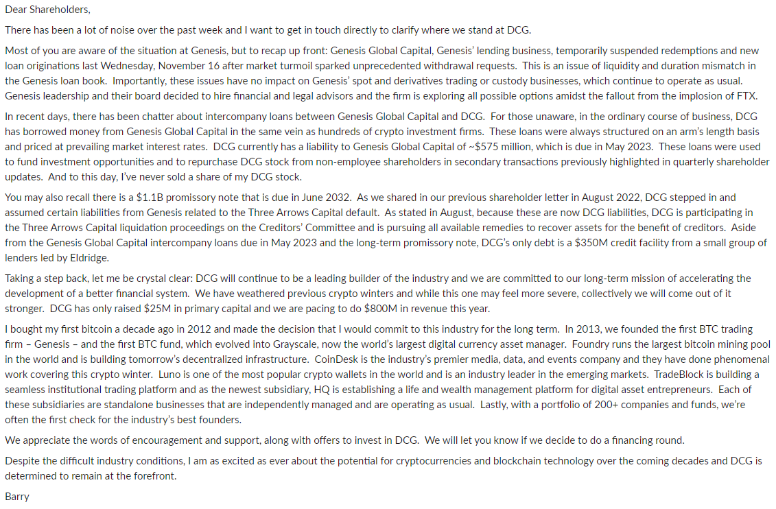 tier10k's tweet photo. Barry's message to shareholders via @fintechfrank https://t.co/lz8ZZ8ClQK