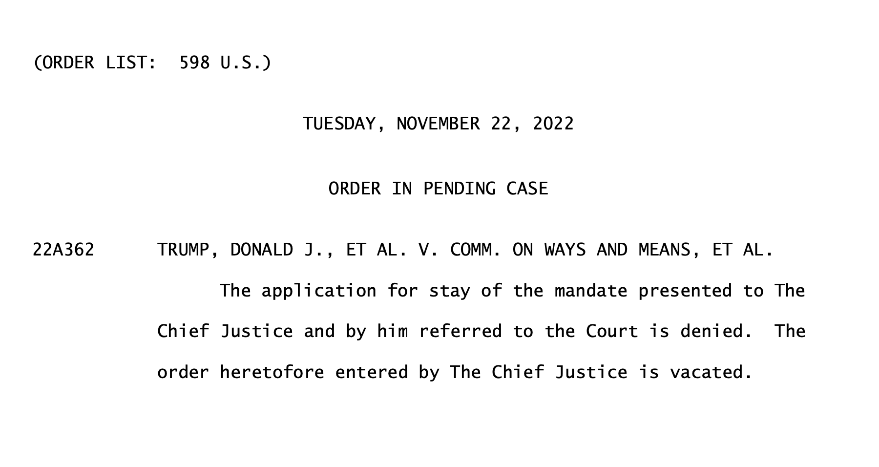 SCOTUSblog on Twitter: "BREAKING: The Supreme Court REJECTS Trump's bid