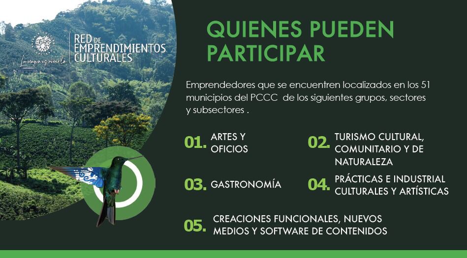 naturetripscol's tweet photo. ¿Eres empresario del @PcccOficial ?
Inscríbete e ingresa a la Red de Emprendimientos Culturales del Paisaje Cultural Cafetero Colombiano
@Rutas_PCC

https://t.co/M07k4LHWpm https://t.co/aE0VbzGnSh