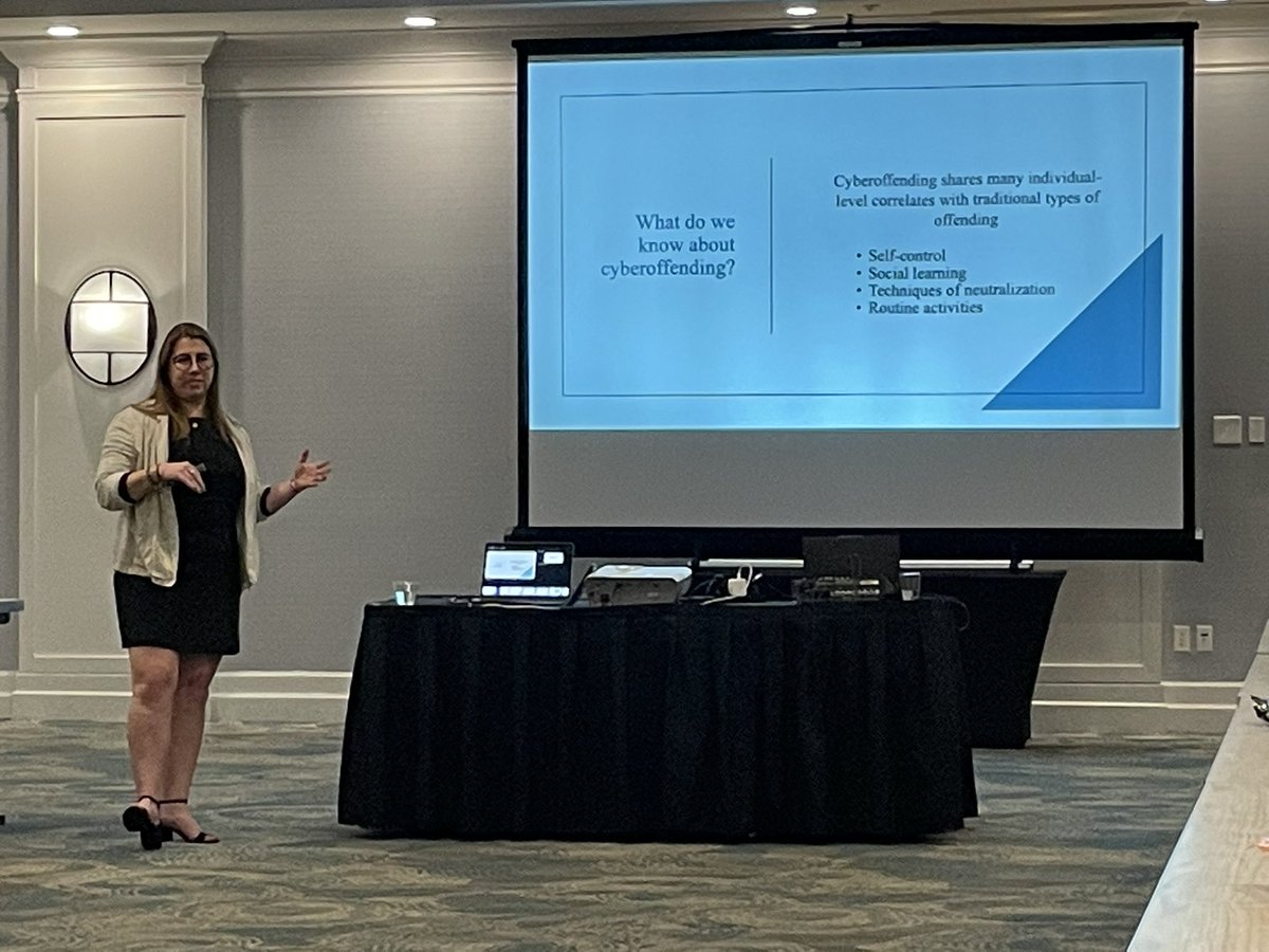 Last, but certainly not least, <a href="/McNRachel/">Rachel McNealey</a> is presenting on her dissertation research looking at community level impacts on cyber offending. And a little birdy told me, she’s on the market! Feel free to reach out with any questions!