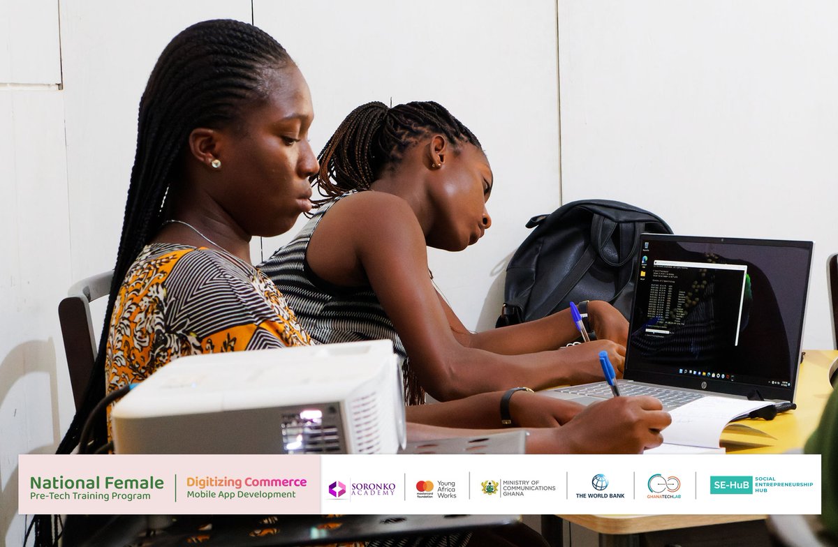 SEHUBGH1's tweet image. The National Female Pre-Tech Program began yesterday. In the next weeks, the ladies all be introduced to IT tools they can use in digitizing e-commerce.

#GhanaTechLab 
#YoungAfricaWorks 
#PreTechSkills 
#GTLImpact 
#SoronkoImpact
#sehubgh1