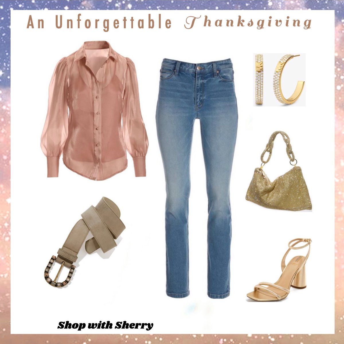 An Unforgettable Thanksgiving! As we approach this special holiday I wanted to put together a Casual Chic Ensemble. Find this LOOK by following this link: pinterest.com/gmasherry10/sh… | 🍽️ 🍾🥂🥧.
#thanksgivingstyle #casualchicstyles #straightlegjeans #organzablouses #shopwithsherry