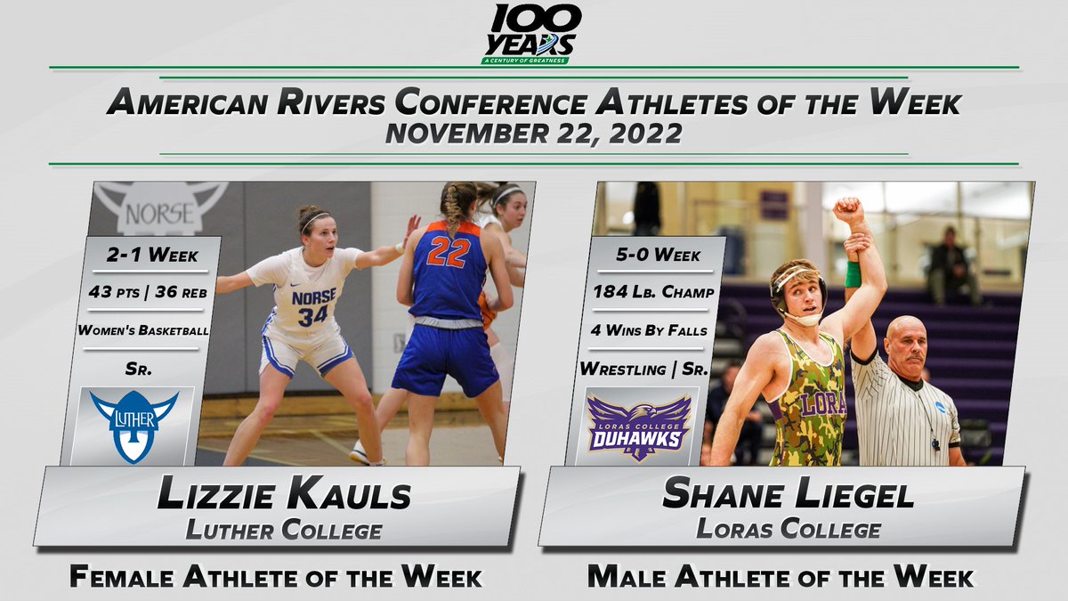 .<a href="/LorasAthletics/">Loras College Duhawks</a> Liegel and <a href="/norsesports/">Luther College Norse</a> Kauls Named <a href="/AmerRiversConf/">American Rivers Conference (A-R-C)</a> Athletes of the Week

#rollrivers

📰: bit.ly/3U1aVIC