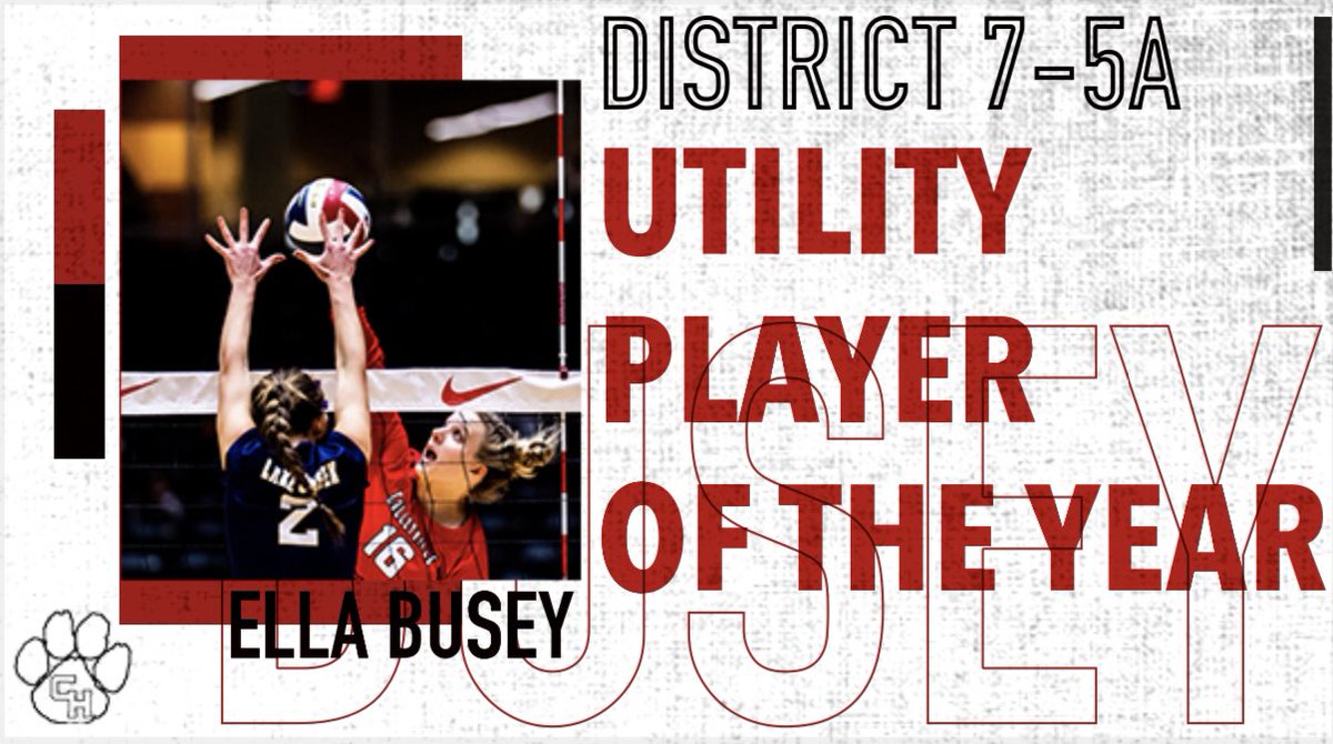 Colleyville Heritage Volleyball (@vb_chhs) on Twitter photo The district 7-5A Utility Player of the Year is <a href="/ellabusey23/">Ella Busey</a>! We are proud of you!
β€οΈπΎπ The district 7-5A Utility Player of the Year is <a href="/ellabusey23/">Ella Busey</a>! We are proud of you!
β€οΈπΎπ