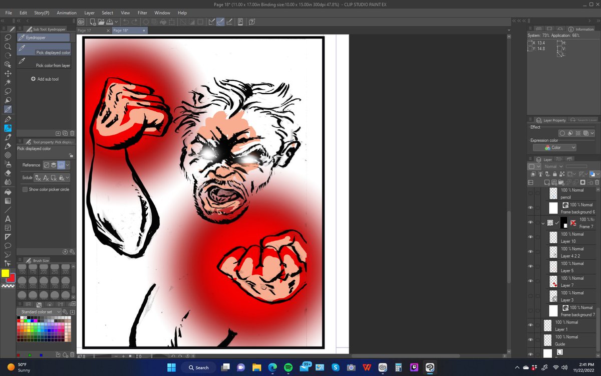 TPowerPrinciple's tweet image. This is a preservation of the original inks I did on paper with the first 2008 KS campaign. Keen eyes can see the pencil marks that I couldn't lose in repro.  Still, I was most happy with how the brush control worked out so I'm bringing it into v. 2022 with better digital tricks.