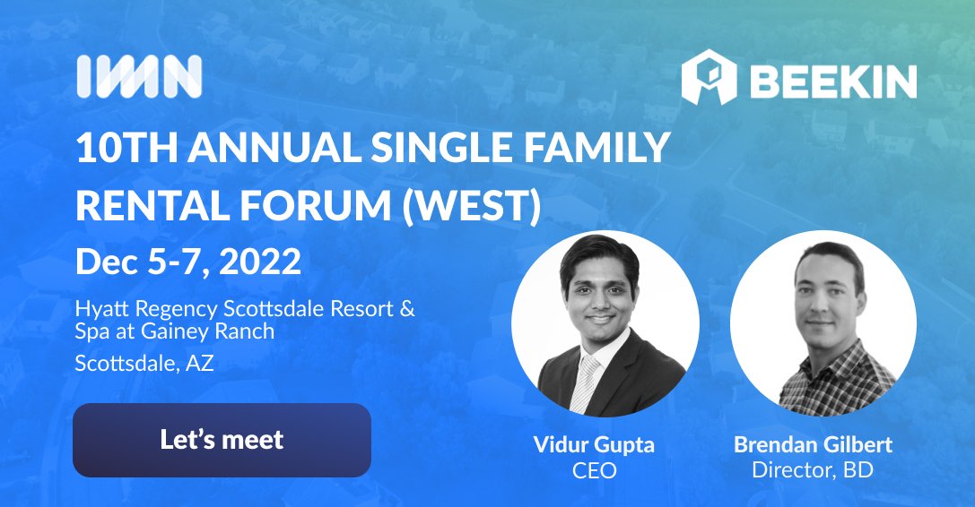 Efcntmrkts's tweet photo. Team Beekin is excited to be attending IMN's 10th Annual Single Family Forum (West) on Dec 5-7 in Scottsdale, AZ! Reach out to us if you want to learn more about how we can drive higher NOI and resident retention for your business - visit https://t.co/LrdPm1WOy2

#imnsfr #imn https://t.co/X16dSvRvM7