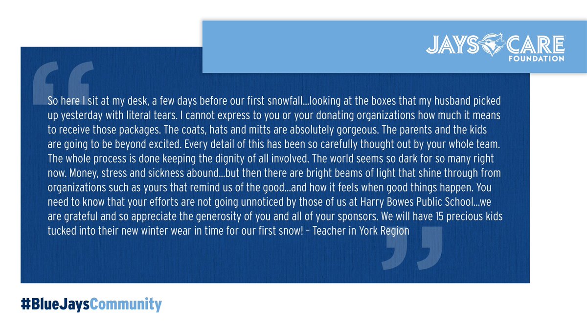 Jays Care Foundation tweet media