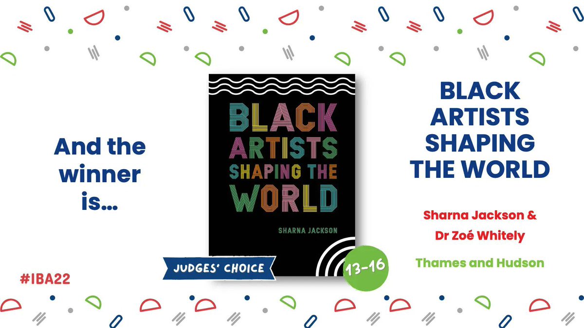 sharnajackson's tweet photo. Wait wait wait — Black Artists Shaping the World won THREE times tonight?? Thank you @uksla #iba22. Thank you also Zoè, @annasawtell @thamesandhudson 🎉🎉 https://t.co/WZXplpmodm