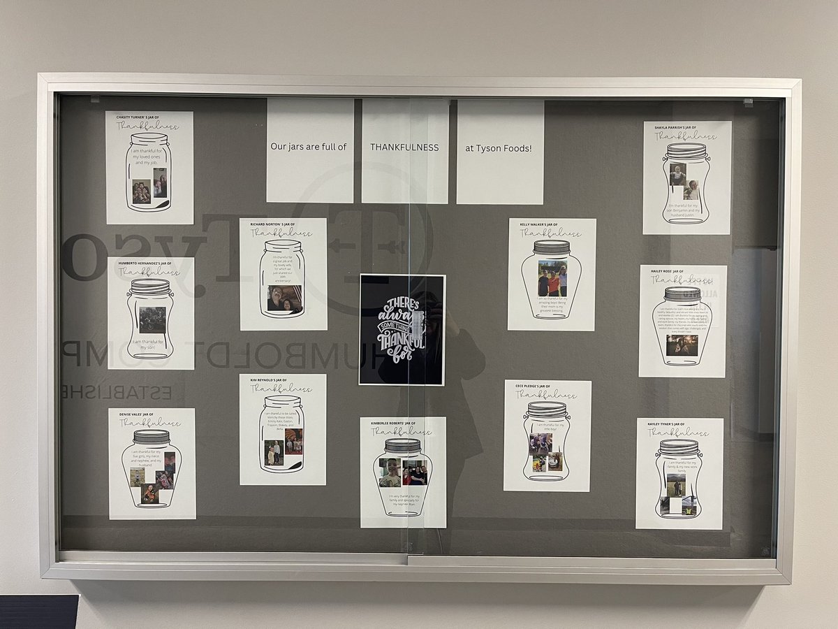 Our jars are full of thankfulness this holiday season at <a href="/TysonFoods/">Tyson Foods</a> Humboldt plant! #thankful #tyson #teamwork