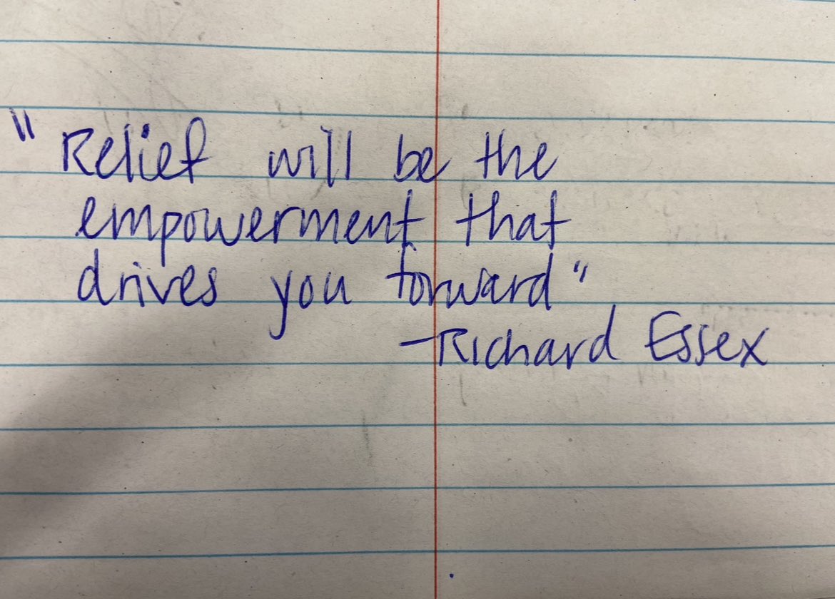 JennyDreaslerTV's tweet photo. A wise reporter once said this to me. I found it written in my old reporter notebook today. @RichardEssexIII https://t.co/ZBC0TRbTSO
