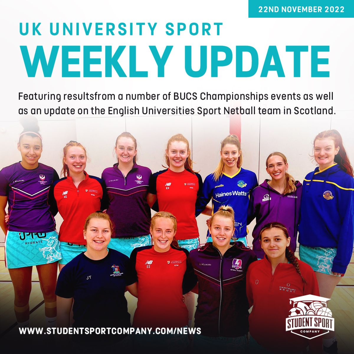 In our latest UK University Sport Weekly Update, we bring you all the results from a number of recent BUCS Championships events as well as an update on the <a href="/EngUniSport/">English Universities Sport</a> Netball team in Scotland!

Read our Weekly Update here: 🔽
studentsportcompany.com/news/uk-univer…