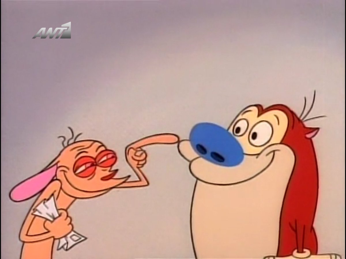 cosmorella's tweet photo. some ren and stimpy greek images i found https://t.co/s9zrdF49gg