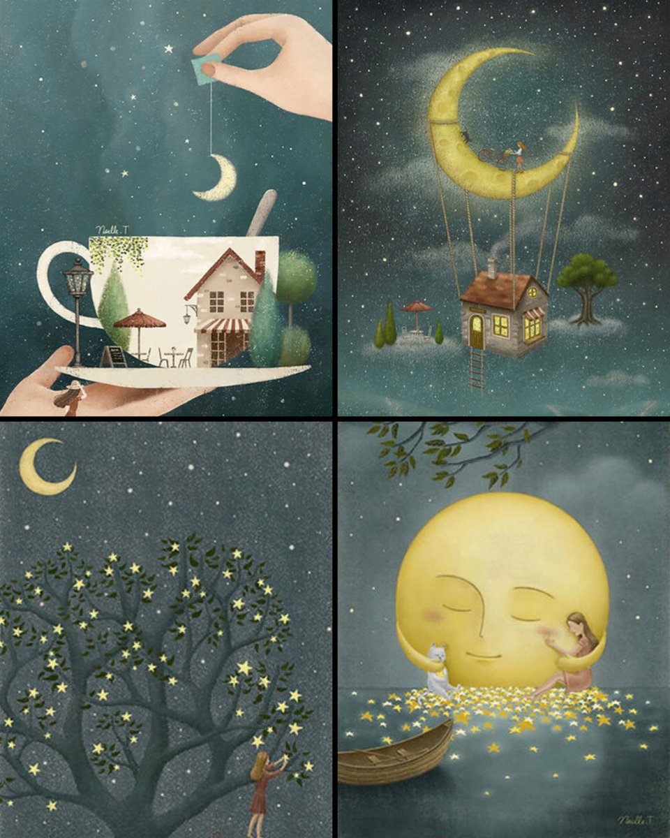 TitaniasRealm's tweet photo. The magical moons of illustrator Noelle.T 🌙 https://t.co/3dCAzgfceU